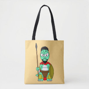 Tyrannosaurus rex verkleed als Leonidas. Tote Bag