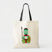 Tyrannosaurus rex verkleed als Leonidas. Tote Bag (Voorkant)