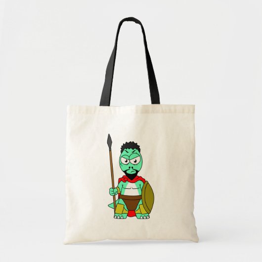 Tyrannosaurus rex verkleed als Leonidas. Tote Bag (Voorkant)