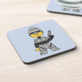 Tyrannosaurus rex verkleed als robocop. bier onderzetter (Linkerzijde)