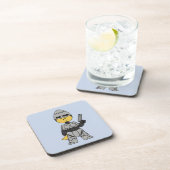 Tyrannosaurus rex verkleed als robocop. bier onderzetter (Rechterzijde)