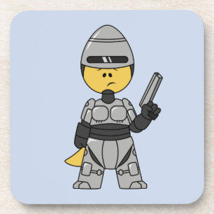 Tyrannosaurus rex verkleed als robocop. bier onderzetter