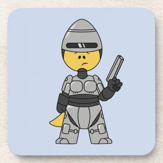 Tyrannosaurus rex verkleed als robocop. bier onderzetter (Voorkant)