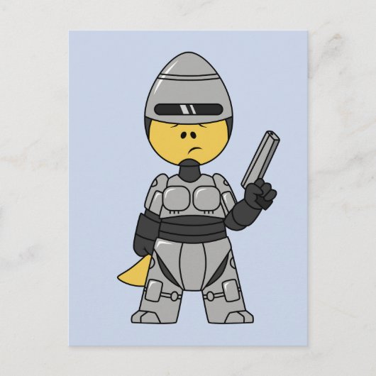 Tyrannosaurus rex verkleed als robocop. briefkaart (Voorkant)