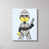 Tyrannosaurus rex verkleed als robocop. canvas afdruk (Voorkant)