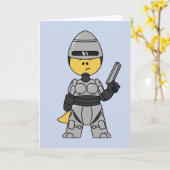 Tyrannosaurus rex verkleed als robocop. kaart (Gele Bloem)