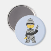 Tyrannosaurus rex verkleed als robocop. magneet (Voorkant / Achterkant)