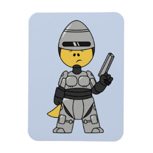 Tyrannosaurus rex verkleed als robocop. magneet