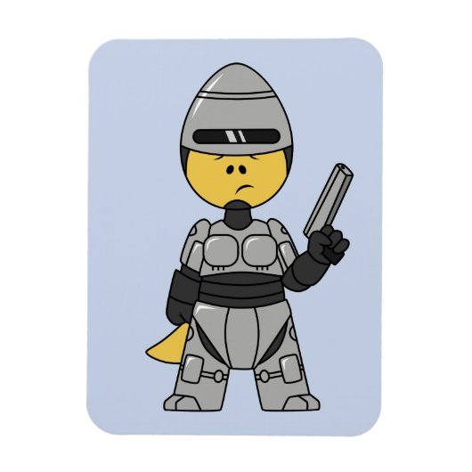 Tyrannosaurus rex verkleed als robocop. magneet (Verticaal)