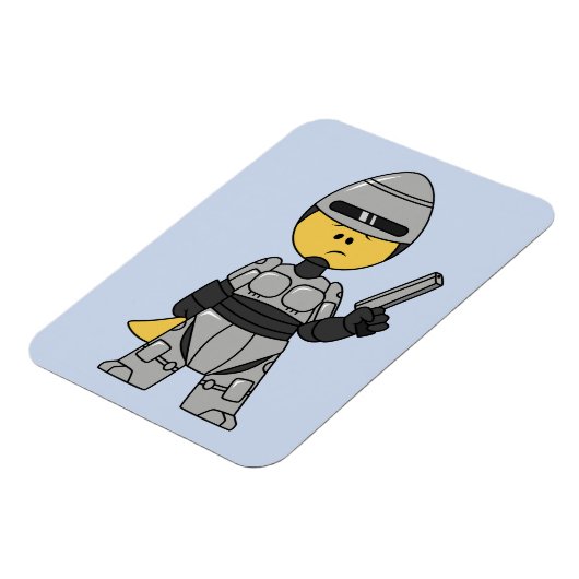 Tyrannosaurus rex verkleed als robocop. magneet (Linkerzijde)