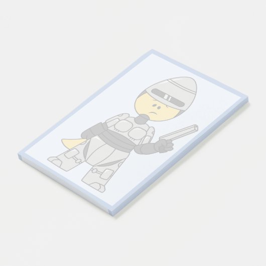 Tyrannosaurus rex verkleed als robocop. post-it® notes (Schuin)