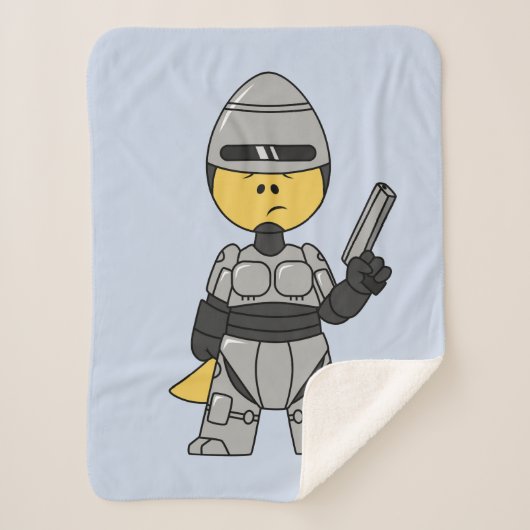 Tyrannosaurus rex verkleed als robocop. sherpa deken (Voorkant)