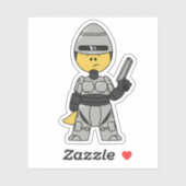 Tyrannosaurus rex verkleed als robocop. sticker (Vel)