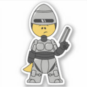 Tyrannosaurus rex verkleed als robocop. sticker (Voorkant)