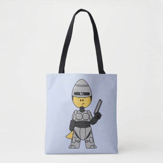 Tyrannosaurus rex verkleed als robocop. tote bag (Voorkant)