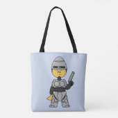 Tyrannosaurus rex verkleed als robocop. tote bag (Achterkant)