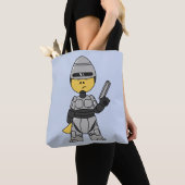 Tyrannosaurus rex verkleed als robocop. tote bag (Dichtbij)