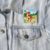 Tyrannosaurus Rex Vierkante Button 5,1 Cm (In situ)