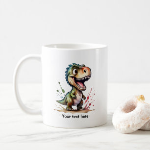 Tyrannosaurus rex Waterverf splash gepersonaliseer Koffiemok