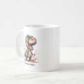Tyrannosaurus rex Waterverf splash gepersonaliseer Koffiemok (Voorkant links)