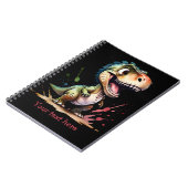 Tyrannosaurus rex Waterverf splash gepersonaliseer Notitieboek (Linkerzijde)