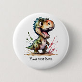 Tyrannosaurus rex Waterverf splash gepersonaliseer Ronde Button 5,7 Cm (Voorkant)