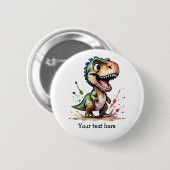 Tyrannosaurus rex Waterverf splash gepersonaliseer Ronde Button 5,7 Cm (Voorkant /achterkant)