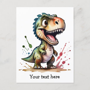 Tyrannosaurus Rex Waterverfspatspersoonlijk Briefkaart