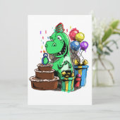 Tyrannosaurus Rex wordt 8 Dinosaurische Verjaardag Kaart (Staand voorkant)