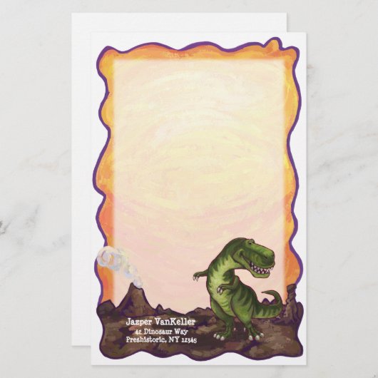 Tyrannosaurus Rex Writing Stuff Briefpapier (Voorkant / Achterkant)