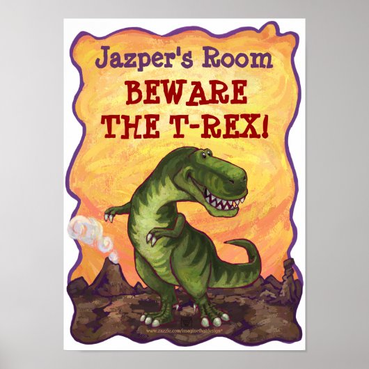 Tyrannosaurus Rex Writing Stuff Poster (Voorkant)