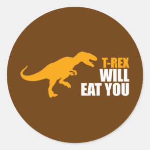 Tyrannosaurus Rex zal je eten Ronde Sticker