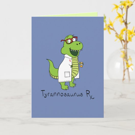 Tyrannosaurus Rx T Rex Funny Wenskaart Kaart (Gele Bloem)