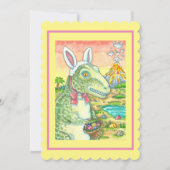 TYRANNOSAURUS, SCHATTIGE T-REX, PAASHAAS DINO Flat Feestdagenkaart (Voorkant)