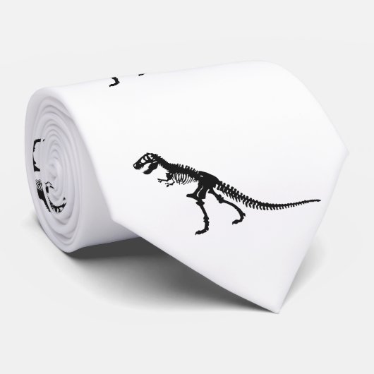 Tyrannosaurus Skeleton - Choose background color Stropdas (Opgerold)