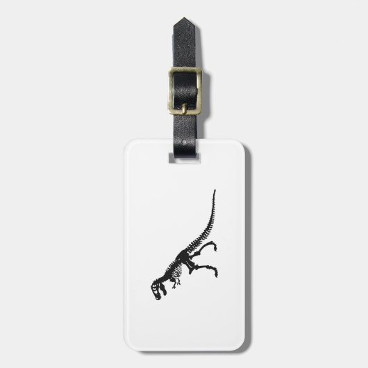 Tyrannosaurus Skeleton - Kies achtergrondkleur Bagagelabel (Voorkant verticaal)