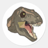 Tyrannosaurus STRIKES Ronde Sticker (Voorkant)