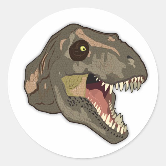 Tyrannosaurus STRIKES Ronde Sticker (Voorkant)