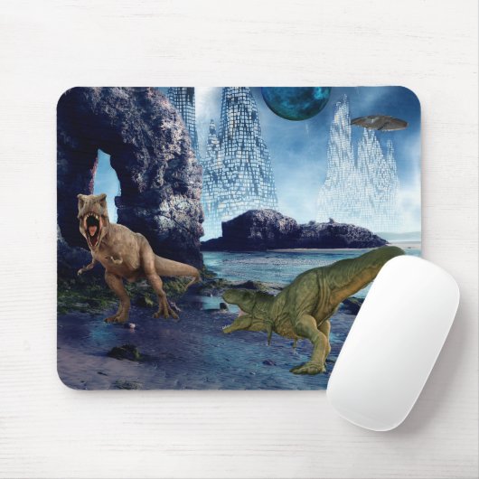 Tyrannosaurus T-Rex Dinosaur Battle Alien Planet Muismat (Met muis)