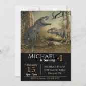 Tyrannosaurus T-Rex Dinosaur Birthday Party Kaart (Voorkant)