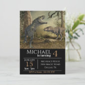Tyrannosaurus T-Rex Dinosaur Birthday Party Kaart (Staand voorkant)