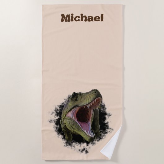 Tyrannosaurus T-rex dinosaurus gepersonaliseerde n Strandlaken (Voorkant)