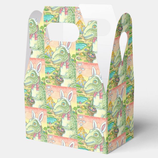 TYRANNOSAURUS T-REX EASTER BUNNY GABLE FAVOR BOX BEDANKDOOSJES (Geopend)