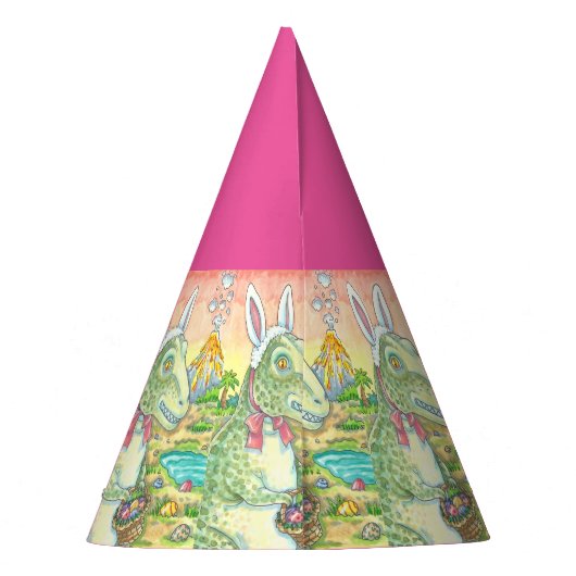 TYRANNOSAURUS T-REX EASTER BUNNY PARTY PET Dino Feesthoedjes (Achterkant)