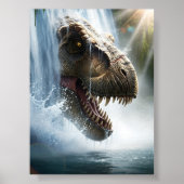 Tyrannosaurus T Rex in een waterval Poster (Voorkant)