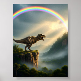 Tyrannosaurus T-Rex Rainbow Poster