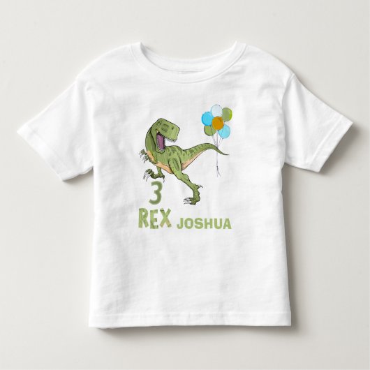 Tyrannosaurus Three Rex Dino 3e verjaardag Kinder Shirts (Voorkant)