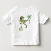 Tyrannosaurus Three Rex Dino 3e verjaardag Kinder Shirts (Achterkant)