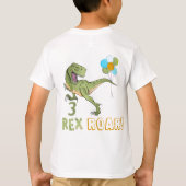 Tyrannosaurus Three Rex Dino 3e verjaardag T-shirt (Achterkant)