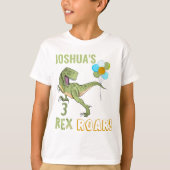 Tyrannosaurus Three Rex Dino 3e verjaardag T-shirt (Voorkant)